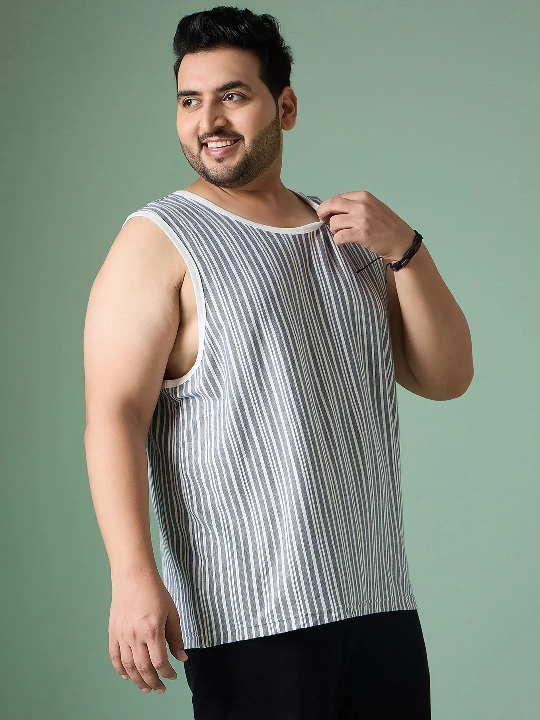 Men Plus Size Rain White Solid Vest - Image 6