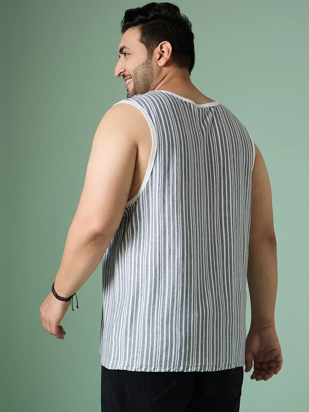 Men Plus Size Rain White Solid Vest - Image 7