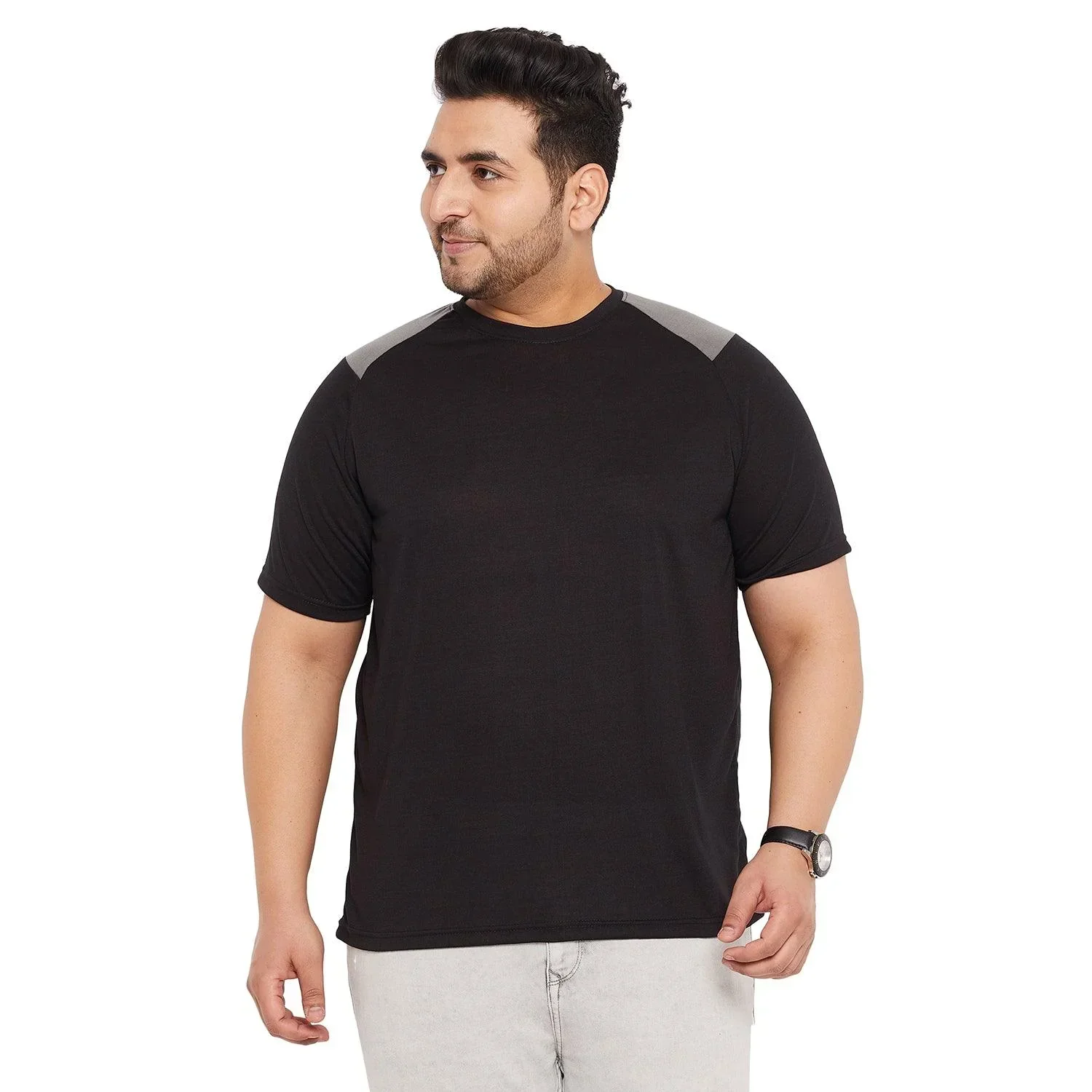 Men Plus Size Ralphy-B Solid Round Neck Tshirt - Image 2