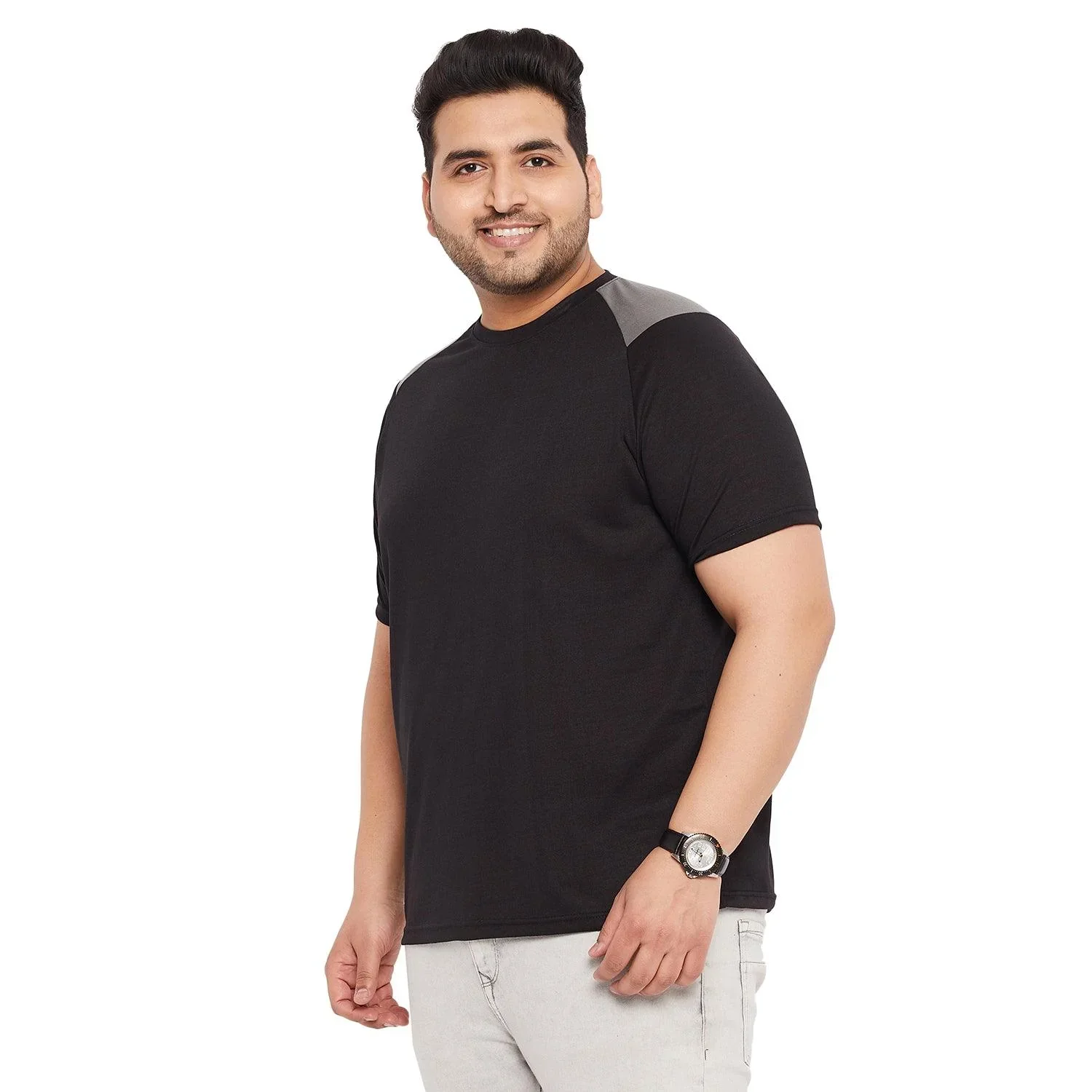 Men Plus Size Ralphy-B Solid Round Neck Tshirt - Image 3