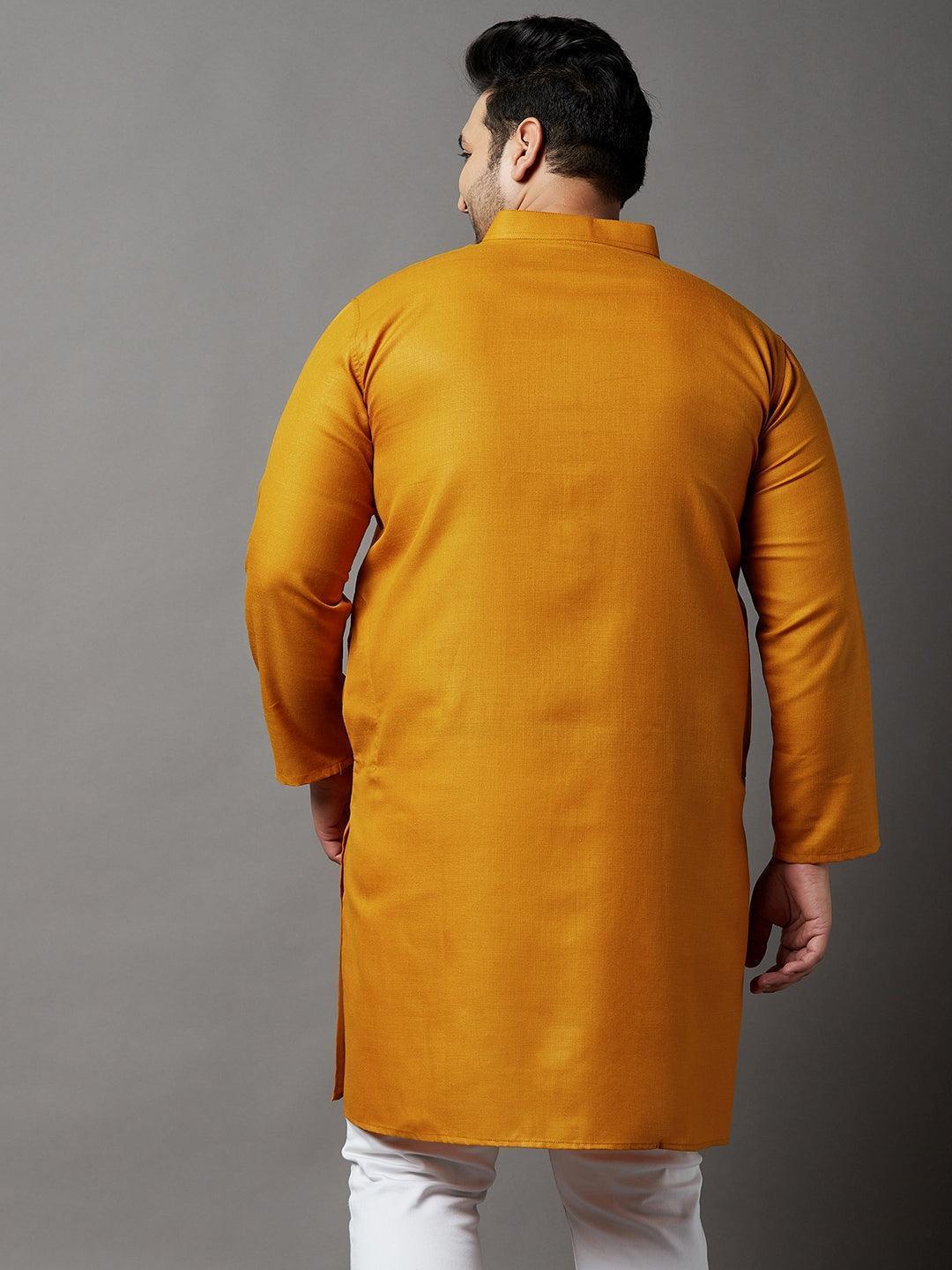 Men Plus Size Rang Solid Kurta - Image 5