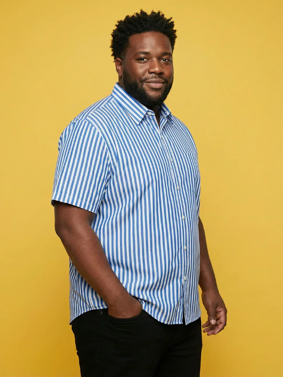 Men Plus Size Raptor Multicolor Striped Casual Shirt - Image 4
