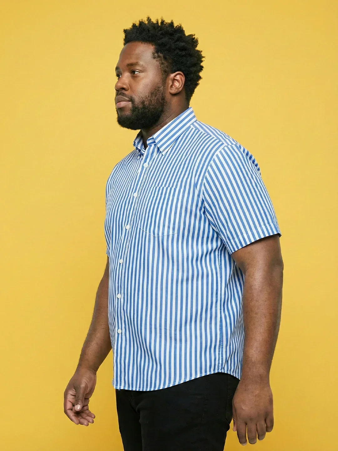 Men Plus Size Raptor Multicolor Striped Casual Shirt - Image 5