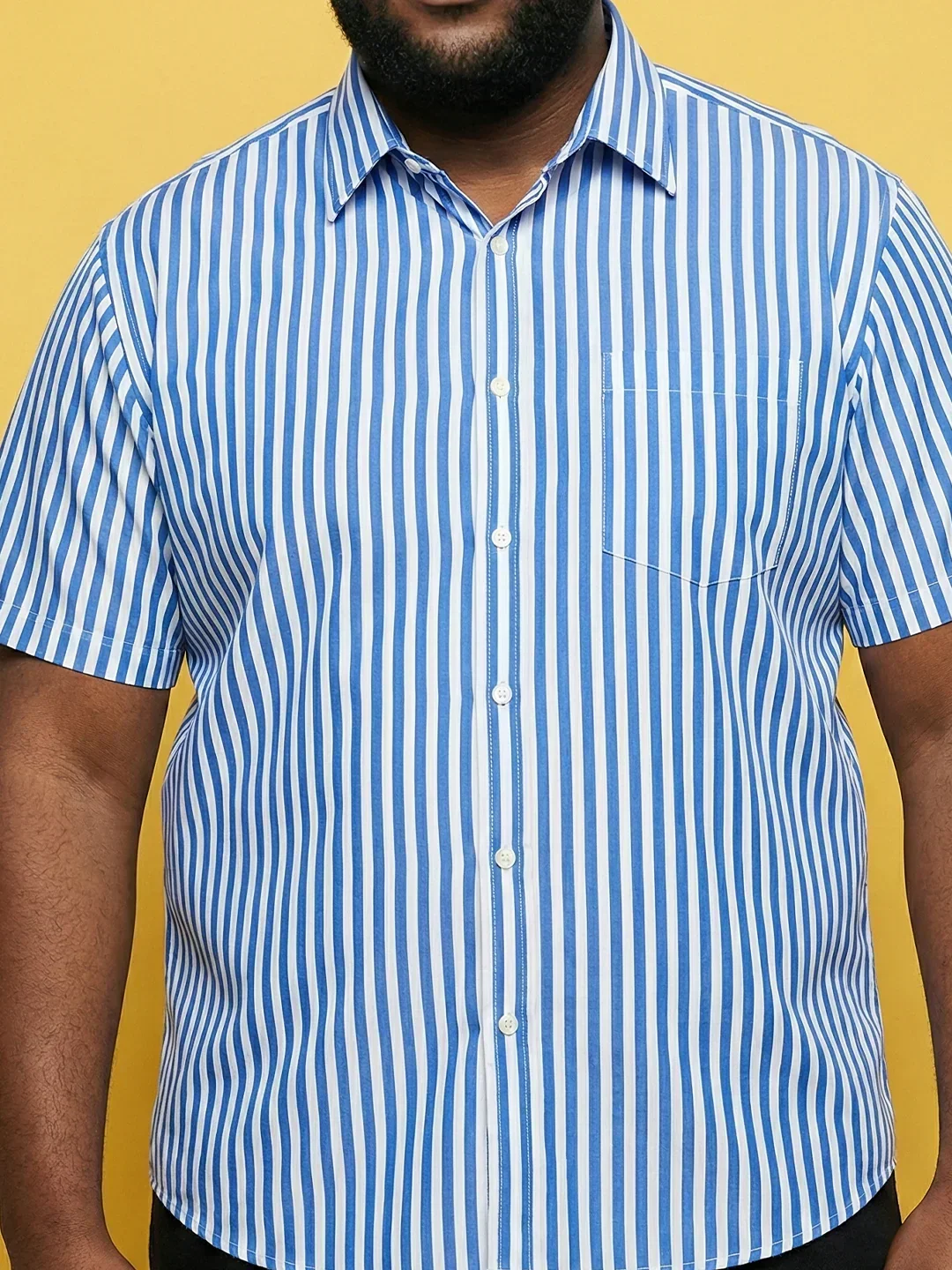 Men Plus Size Raptor Multicolor Striped Casual Shirt - Image 7