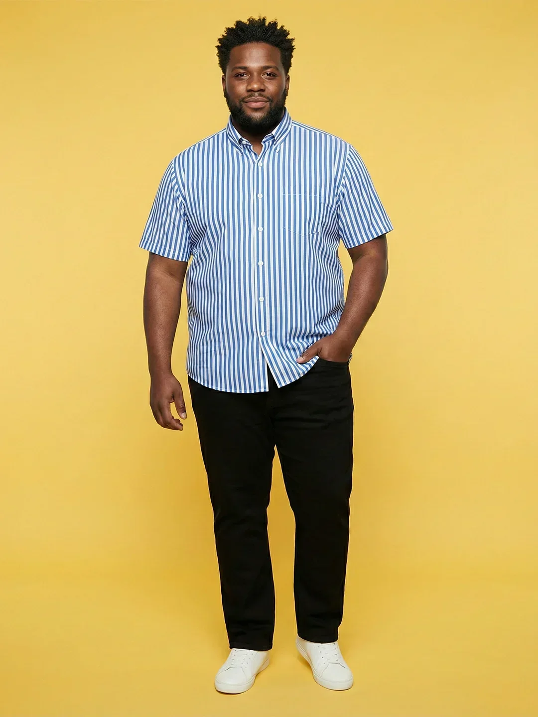 Men Plus Size Raptor Multicolor Striped Casual Shirt - Image 8
