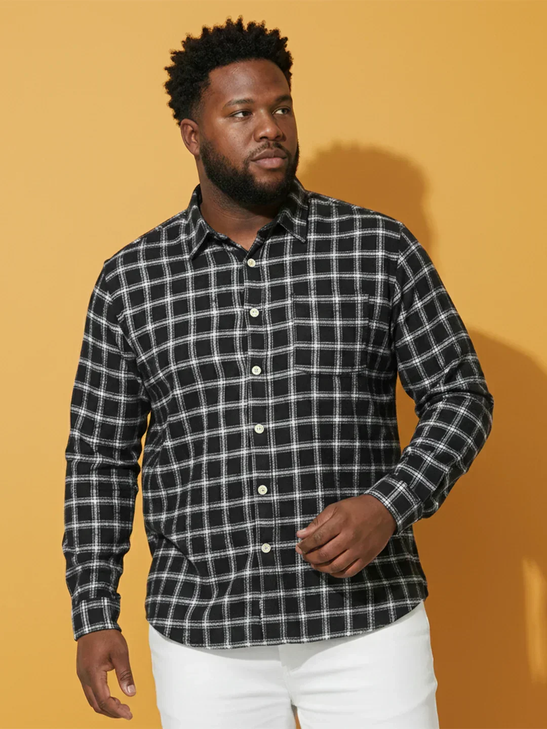Men Plus Size Raven Multicolor Checkered Casual Shirt - Image 2