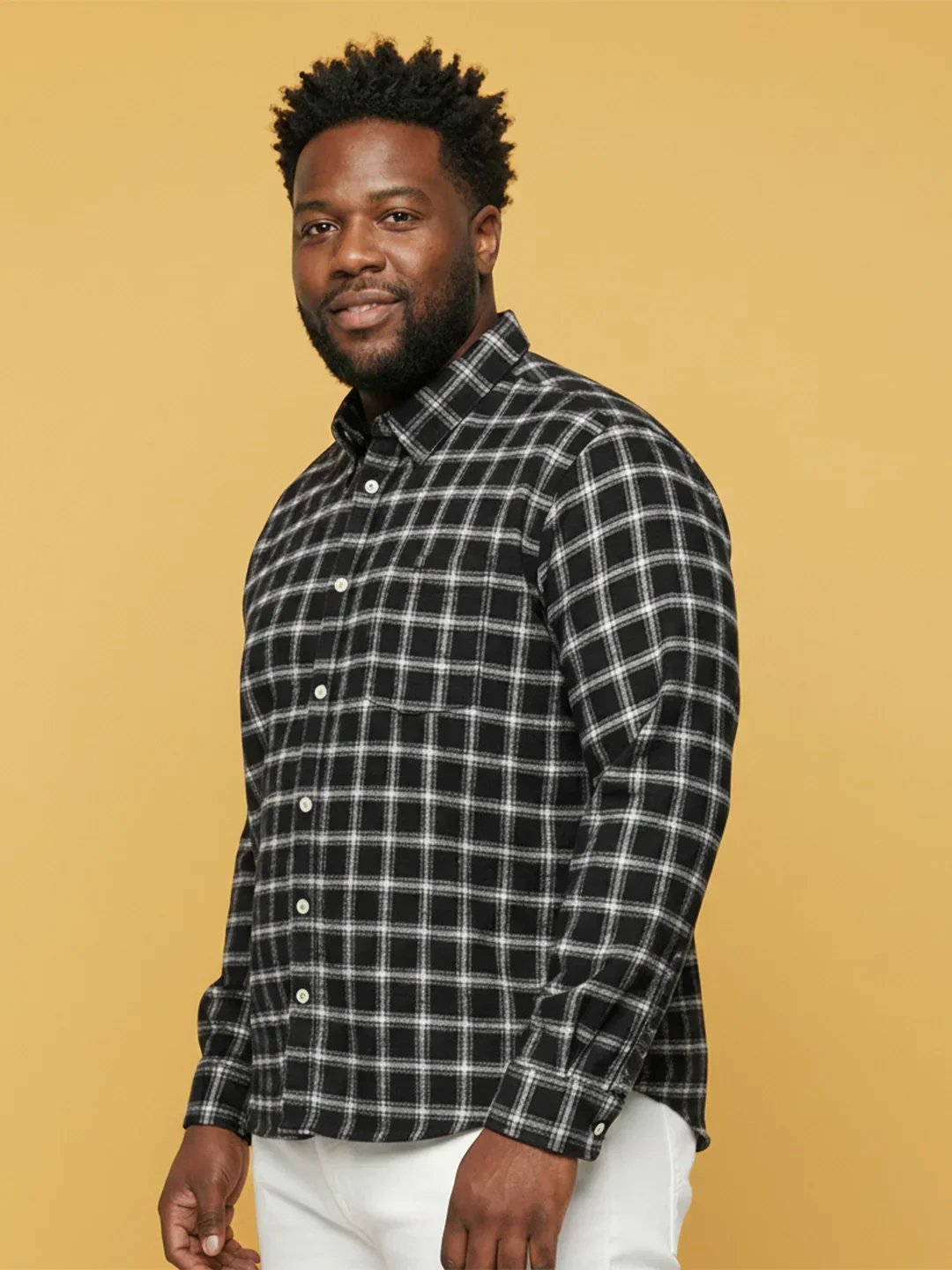 Men Plus Size Raven Multicolor Checkered Casual Shirt - Image 4