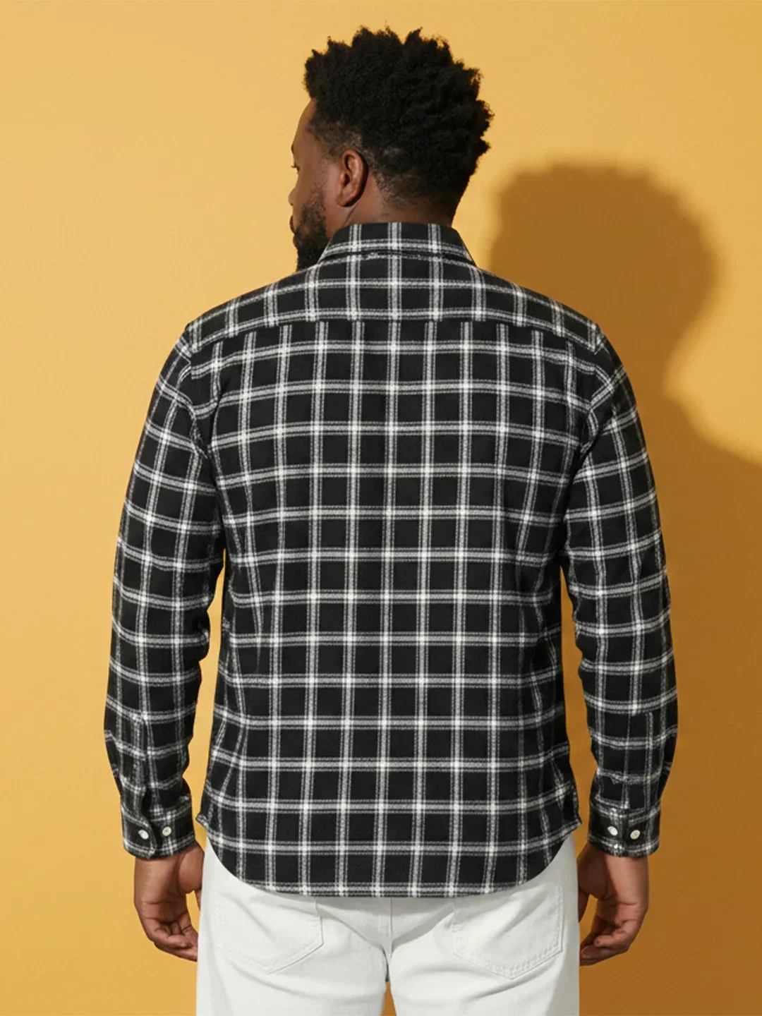 Men Plus Size Raven Multicolor Checkered Casual Shirt - Image 5