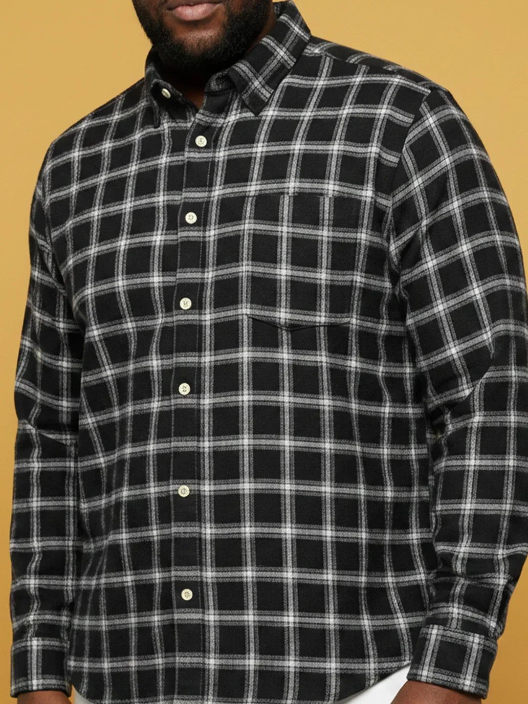 Men Plus Size Raven Multicolor Checkered Casual Shirt - Image 6