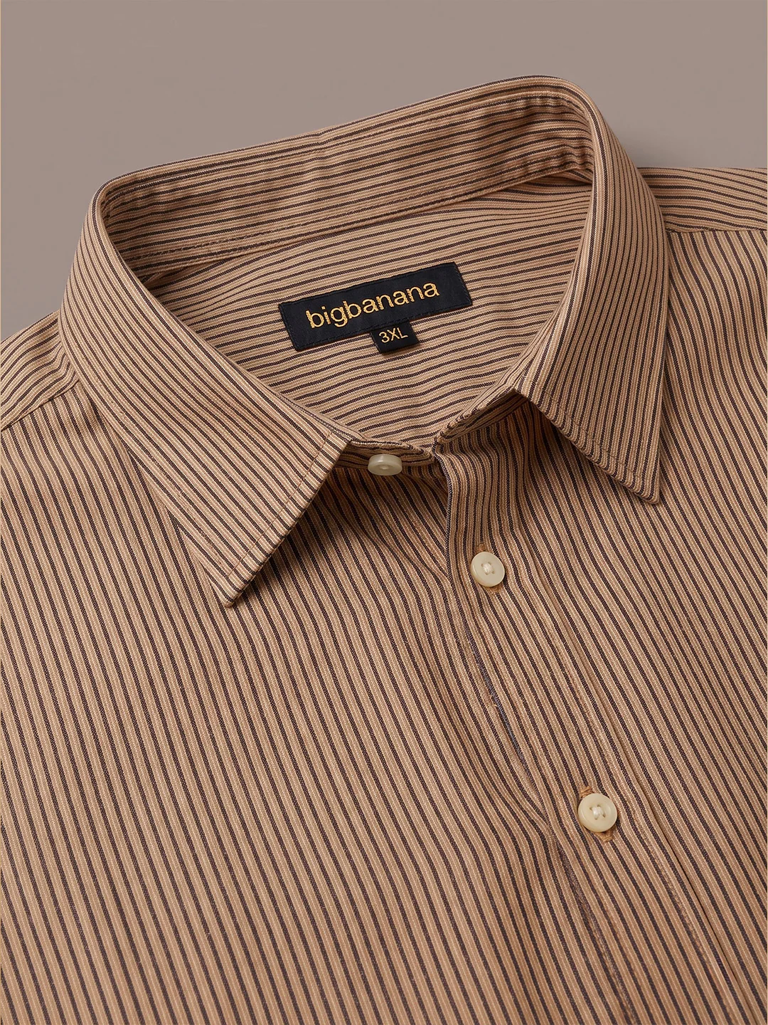 Men Plus Size Raxyn Rust Striped Shirts - Image 4