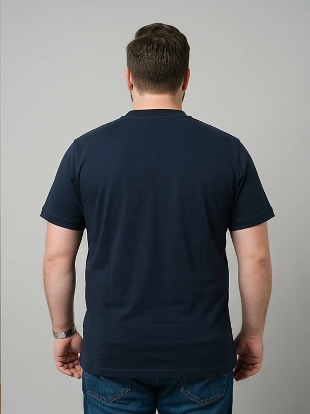 Men Plus Size Reeldream Black Printed Round Neck - Image 4