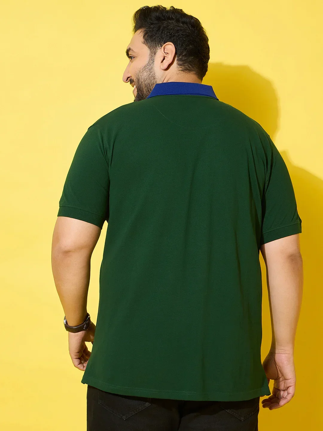 Men Plus Size Regal Green Printed Polo Tshirt - Image 8