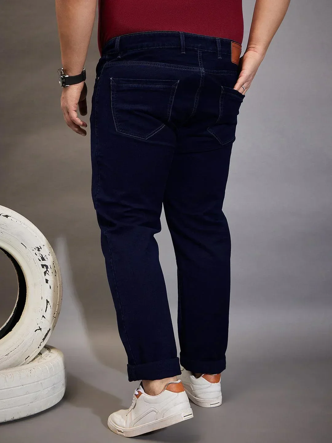 Men Plus Size Reky Solid Jeans - Image 5