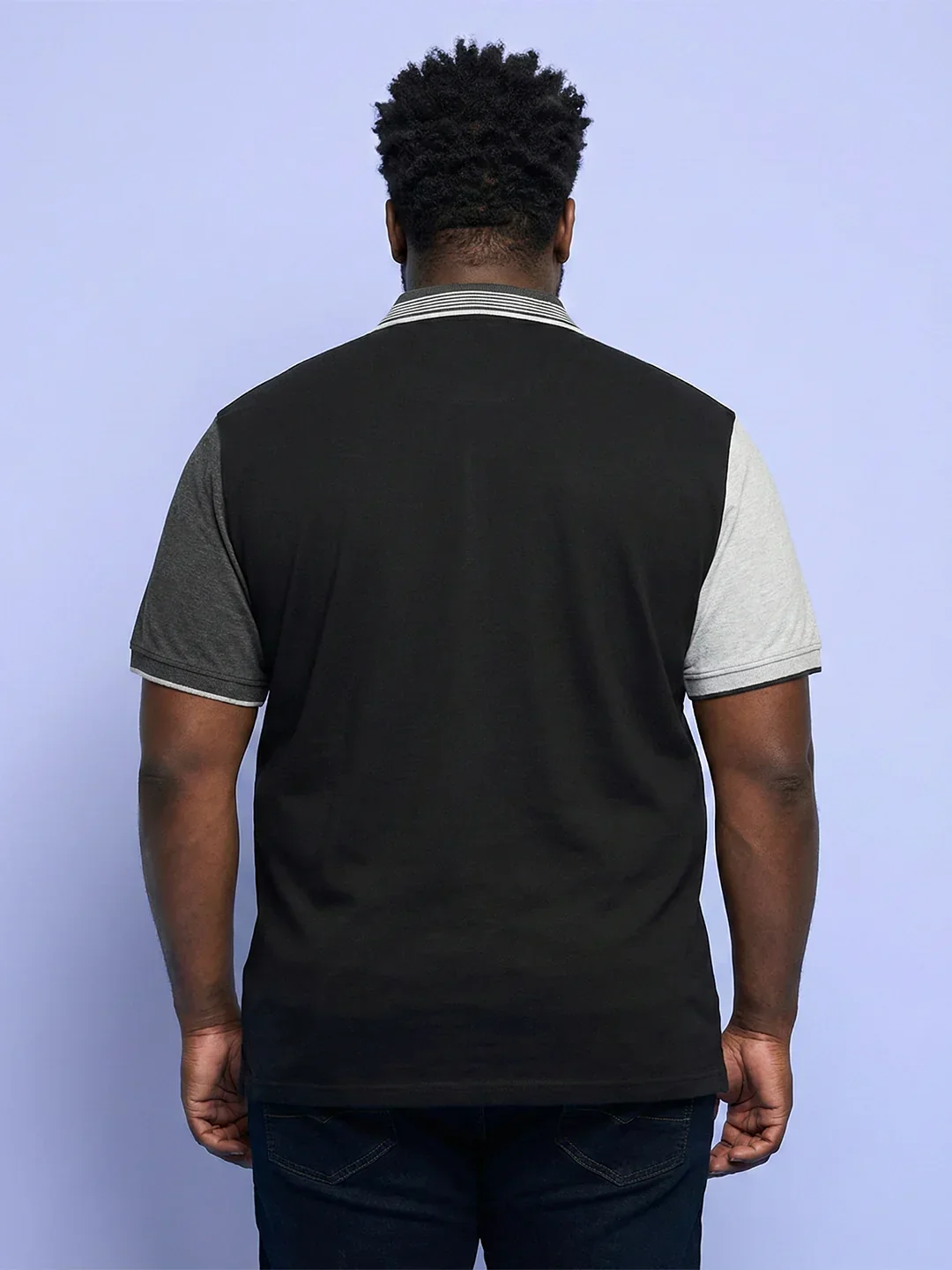 Men Plus Size Relent Colorblock Polo Tshirt - Image 5