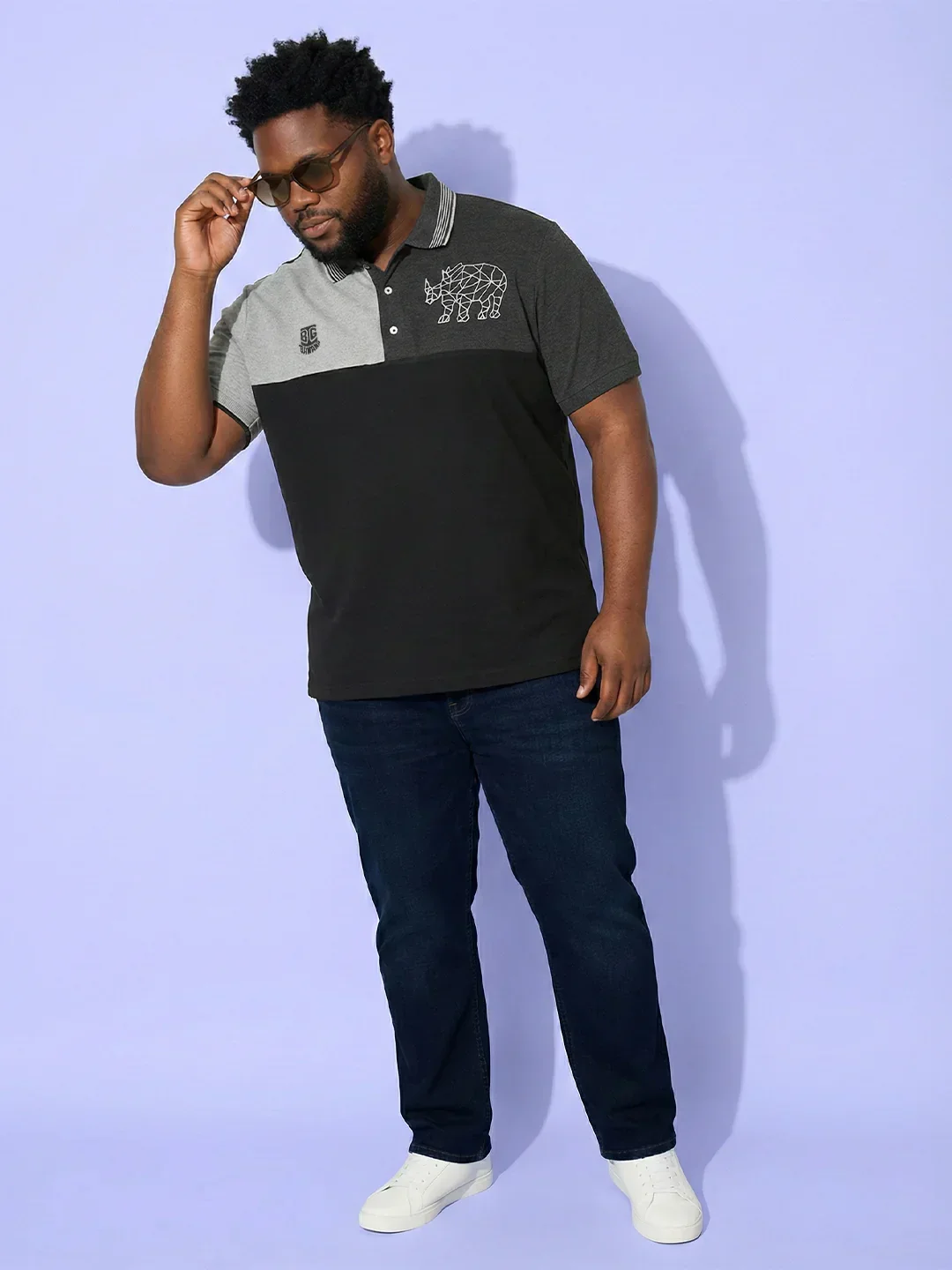 Men Plus Size Relent Colorblock Polo Tshirt - Image 8