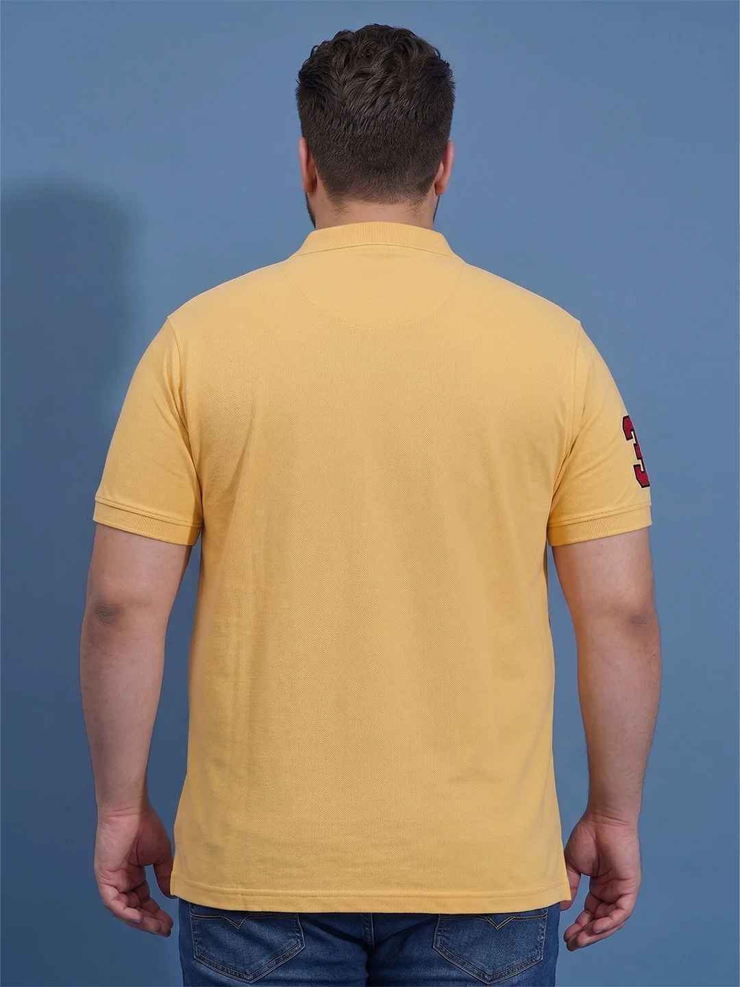 Men Plus Size Reliable Yellow Solid Polo - Image 3