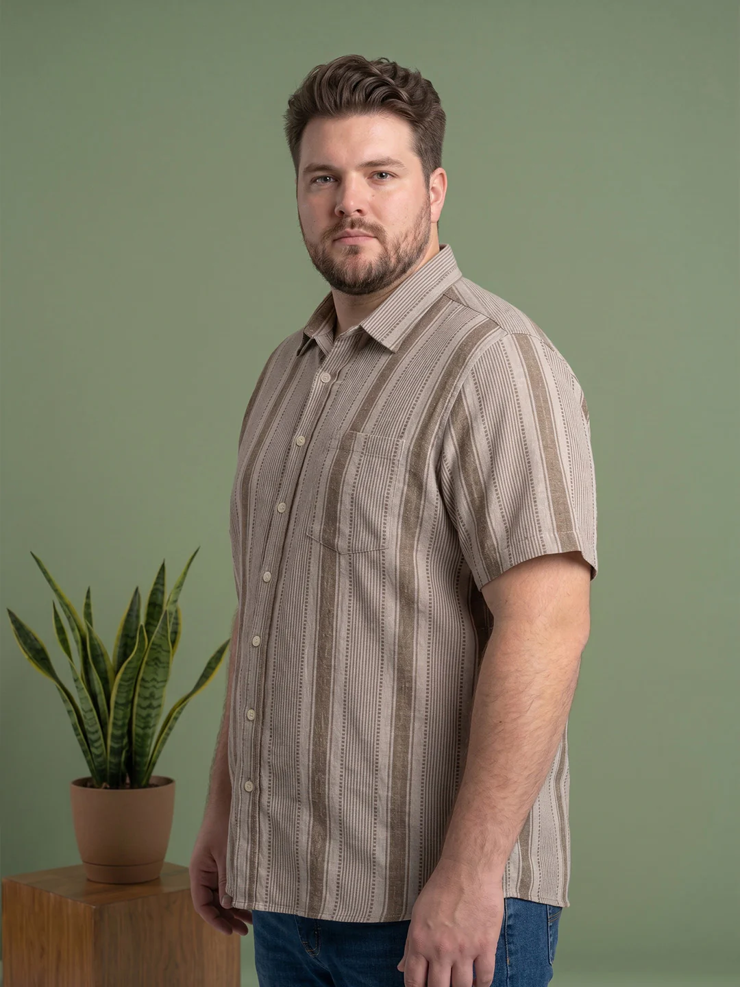Men Plus Size Rextonix Multi Textured Shirts - Image 3