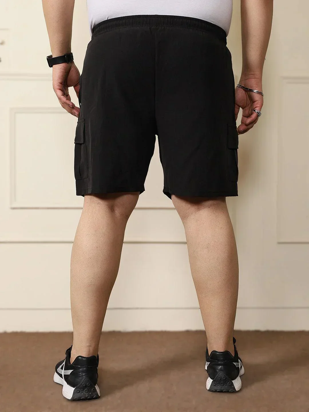 Men Plus Size Rezo-Black Solid Shorts - Image 5