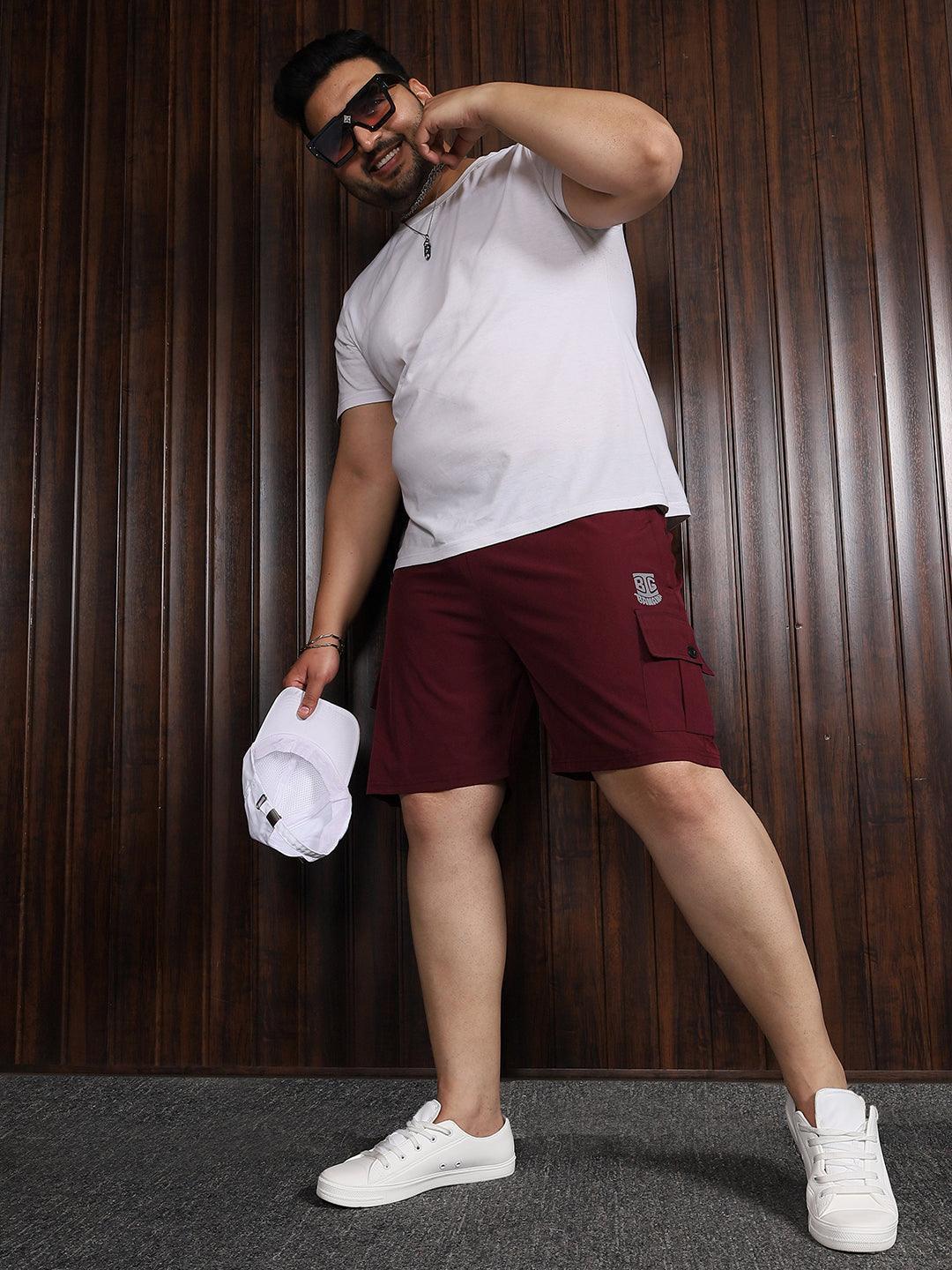 Men Plus Size Rezo-Maroon Solid Shorts - Image 2