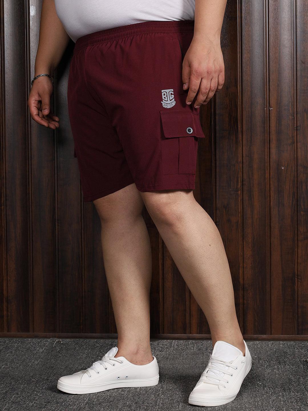 Men Plus Size Rezo-Maroon Solid Shorts - Image 3