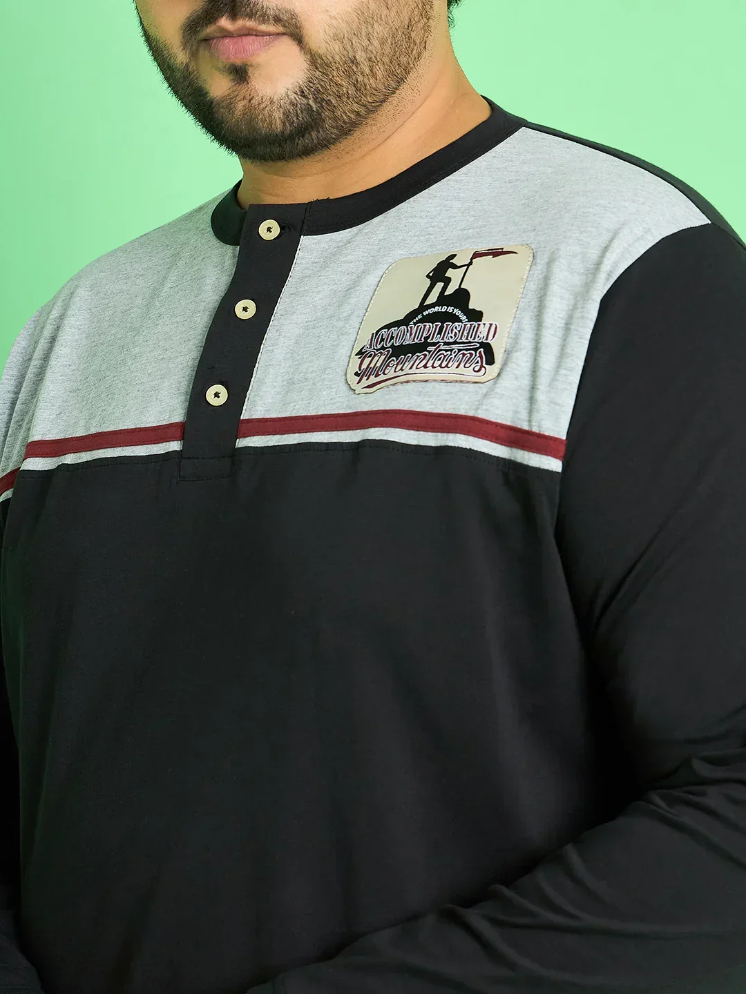 Men Plus Size Rhett Colorblock Henley Tshirt - Image 6