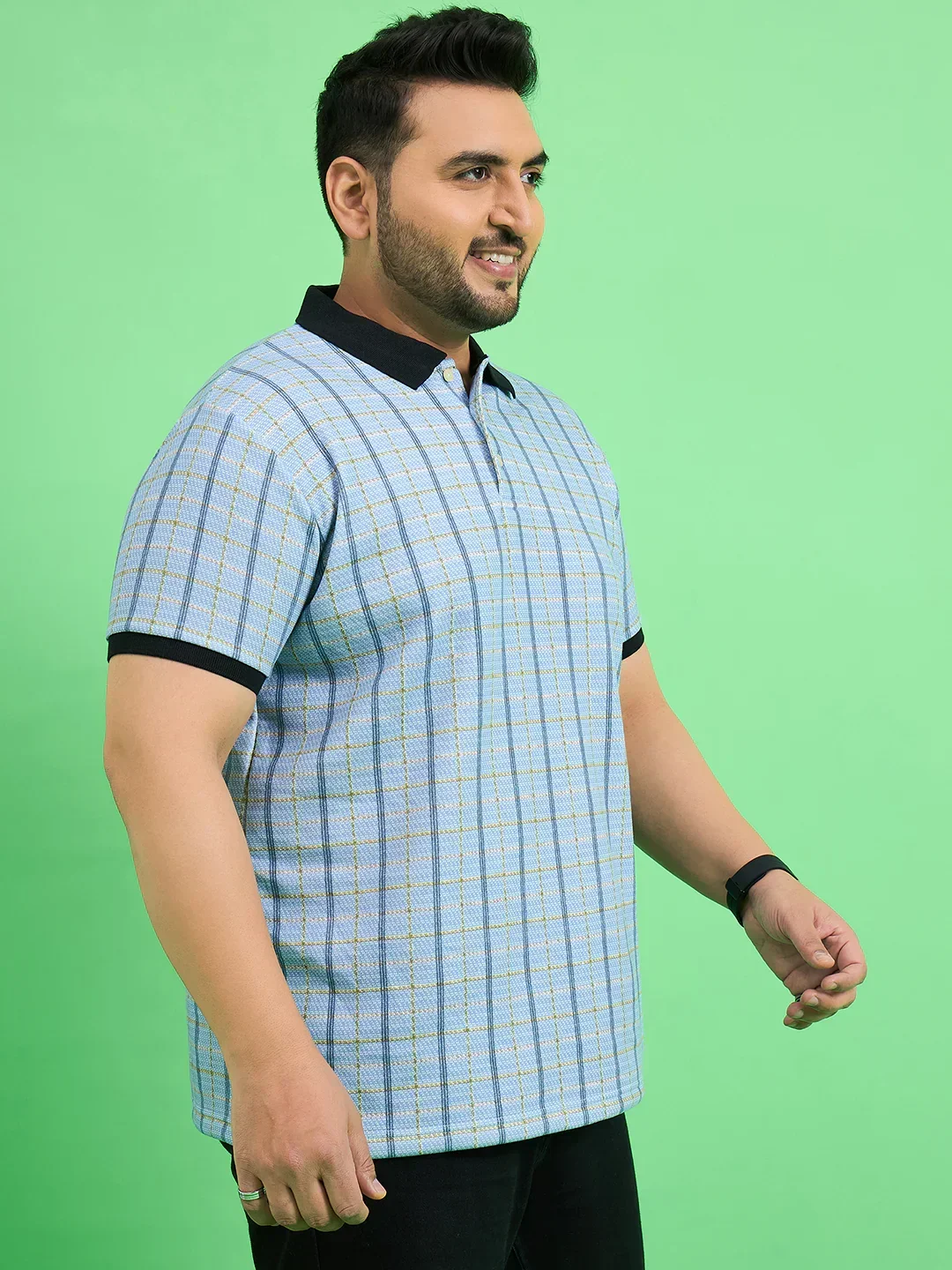 Men Plus Size Rink Stripe Polo Tshirt - Image 4