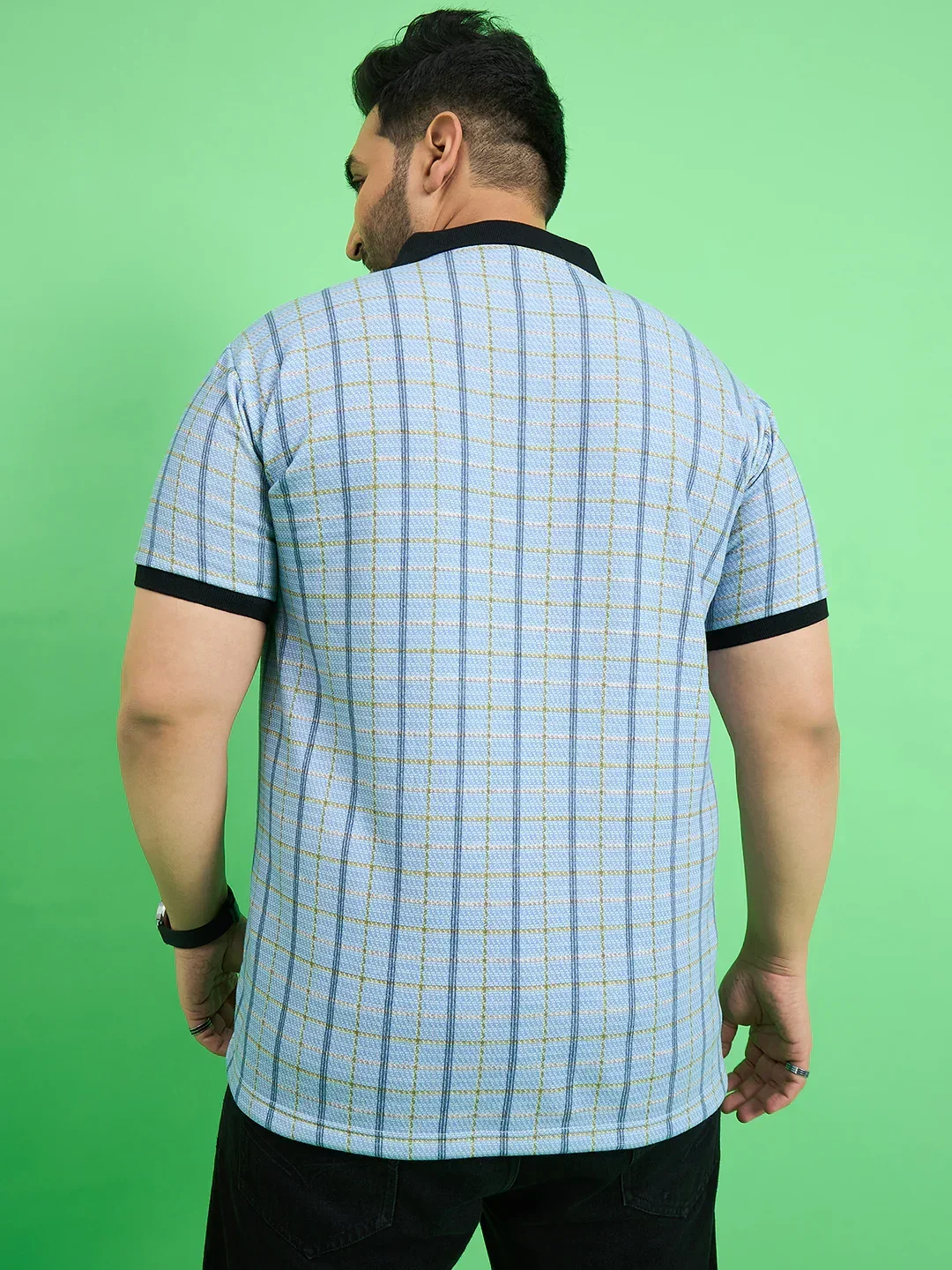 Men Plus Size Rink Stripe Polo Tshirt - Image 5