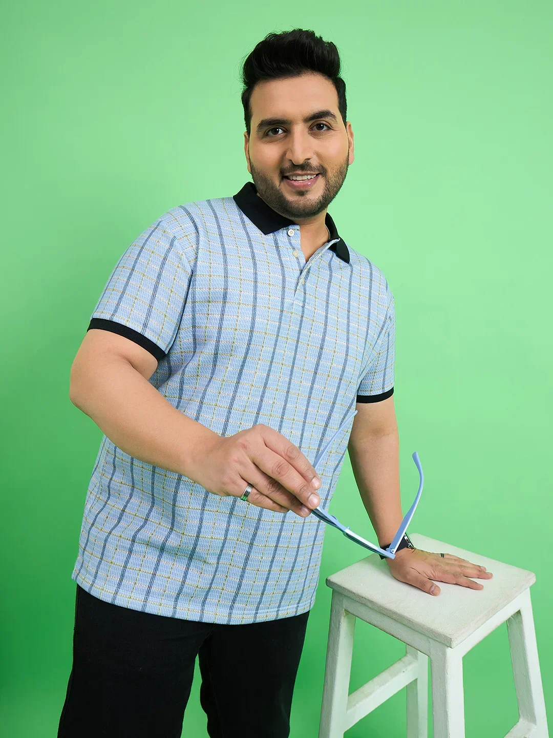 Men Plus Size Rink Stripe Polo Tshirt - Image 7
