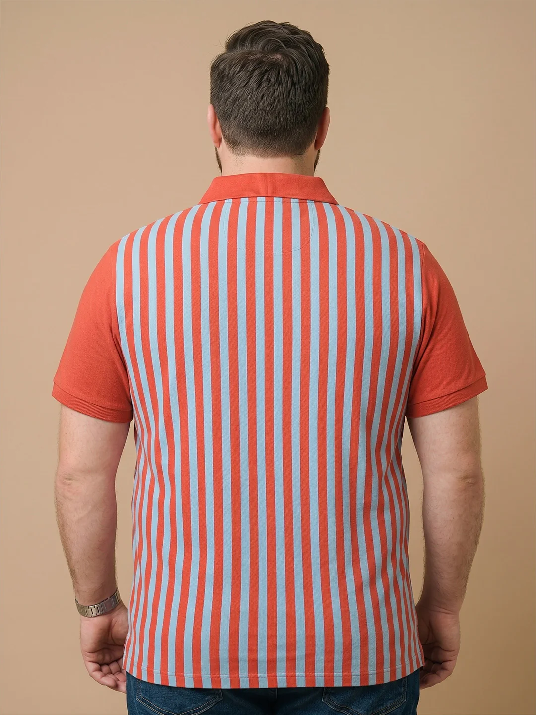 Men Plus Size Riviera Multi Striped Polo - Image 3