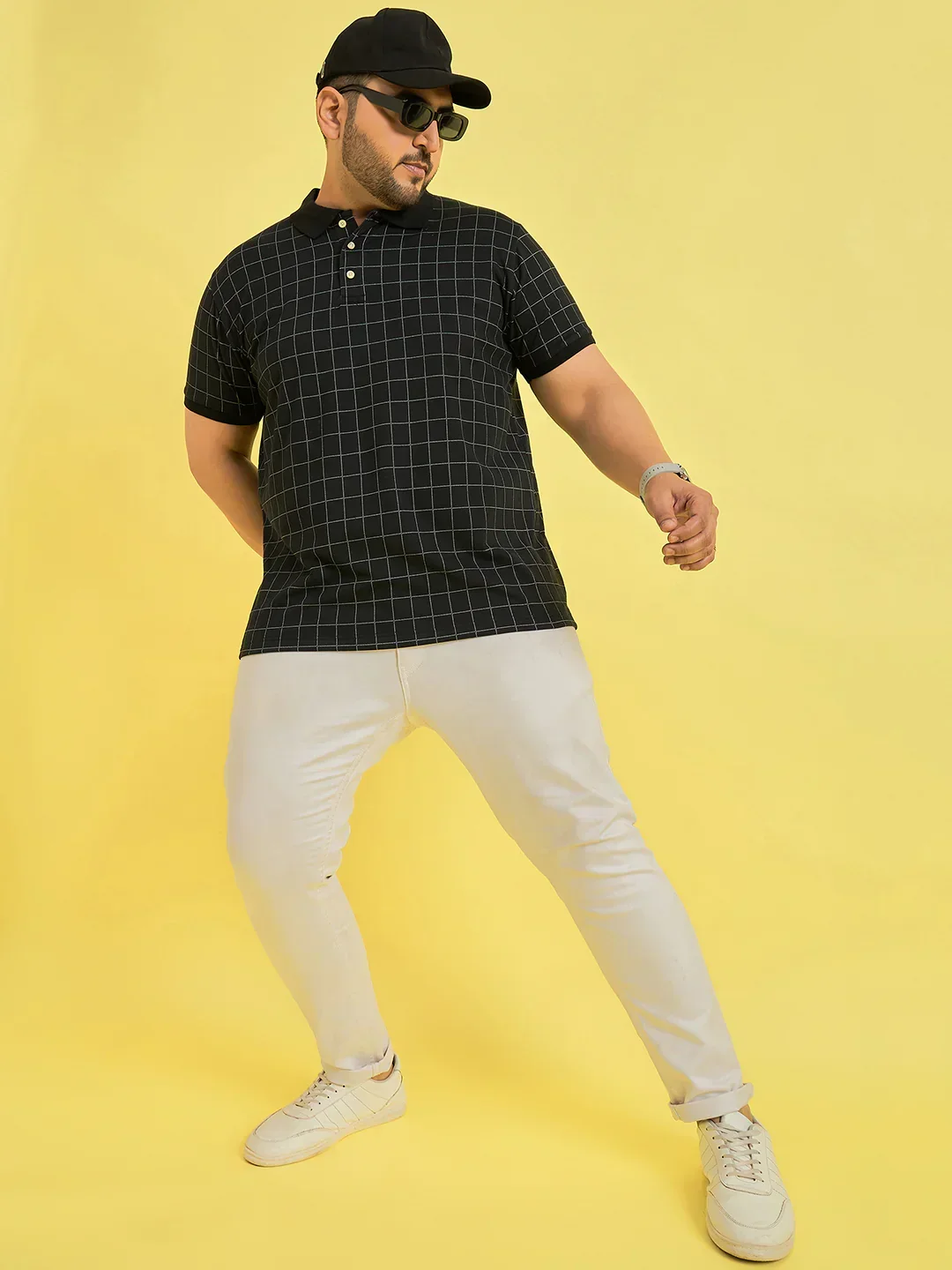 Men Plus Size Rizz Check Polo Tshirt - Image 2
