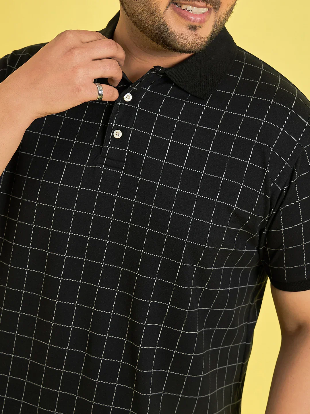 Men Plus Size Rizz Check Polo Tshirt - Image 6