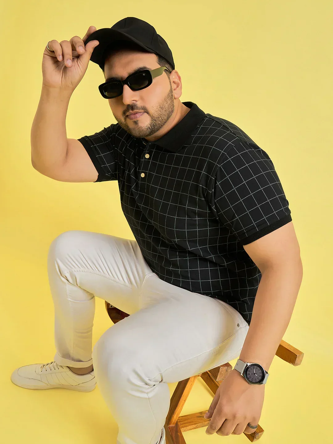 Men Plus Size Rizz Check Polo Tshirt - Image 7