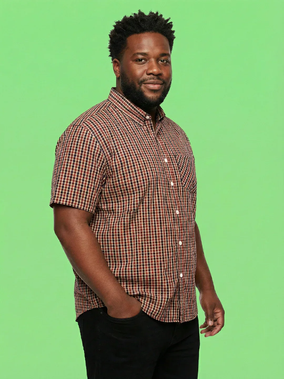 Men Plus Size Roam Multicolor Checkered Casual Shirt - Image 3