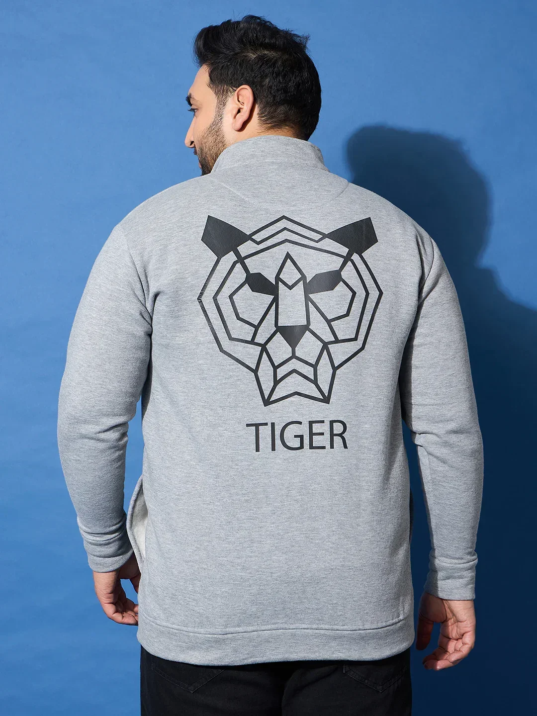 Men Plus Size Roar Grey Printed Jacket - Image 6