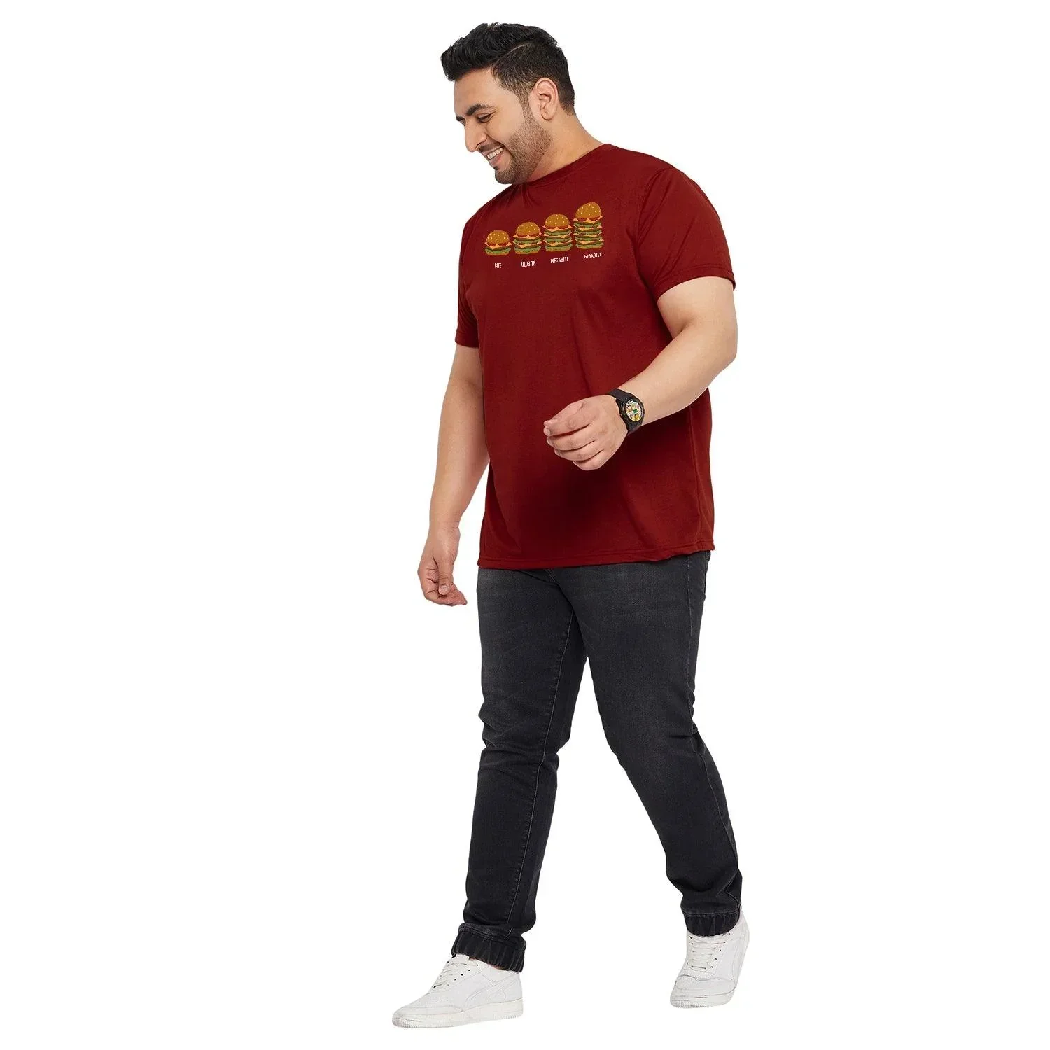 Men Plus Size Rodes Printed Round Neck Tshirt