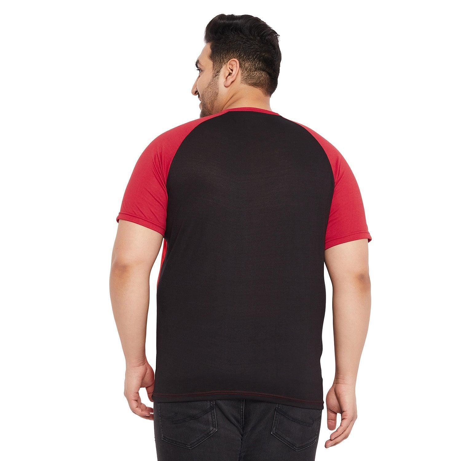 Men Plus Size Rojo-R Colorblock Round Neck Tshirt - Image 5