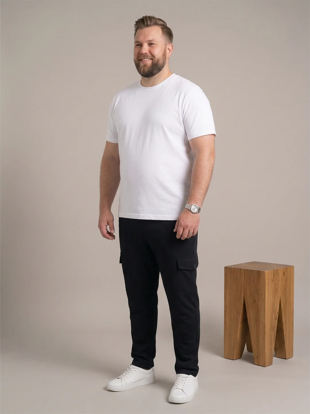 Men Plus Size Rokke Black Solid Trackpants - Image 2