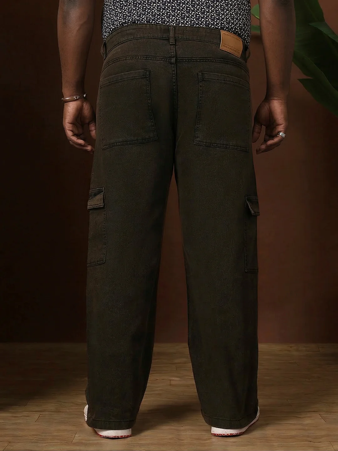Men Plus Size Rustica Brown Solid Jeans - Image 5