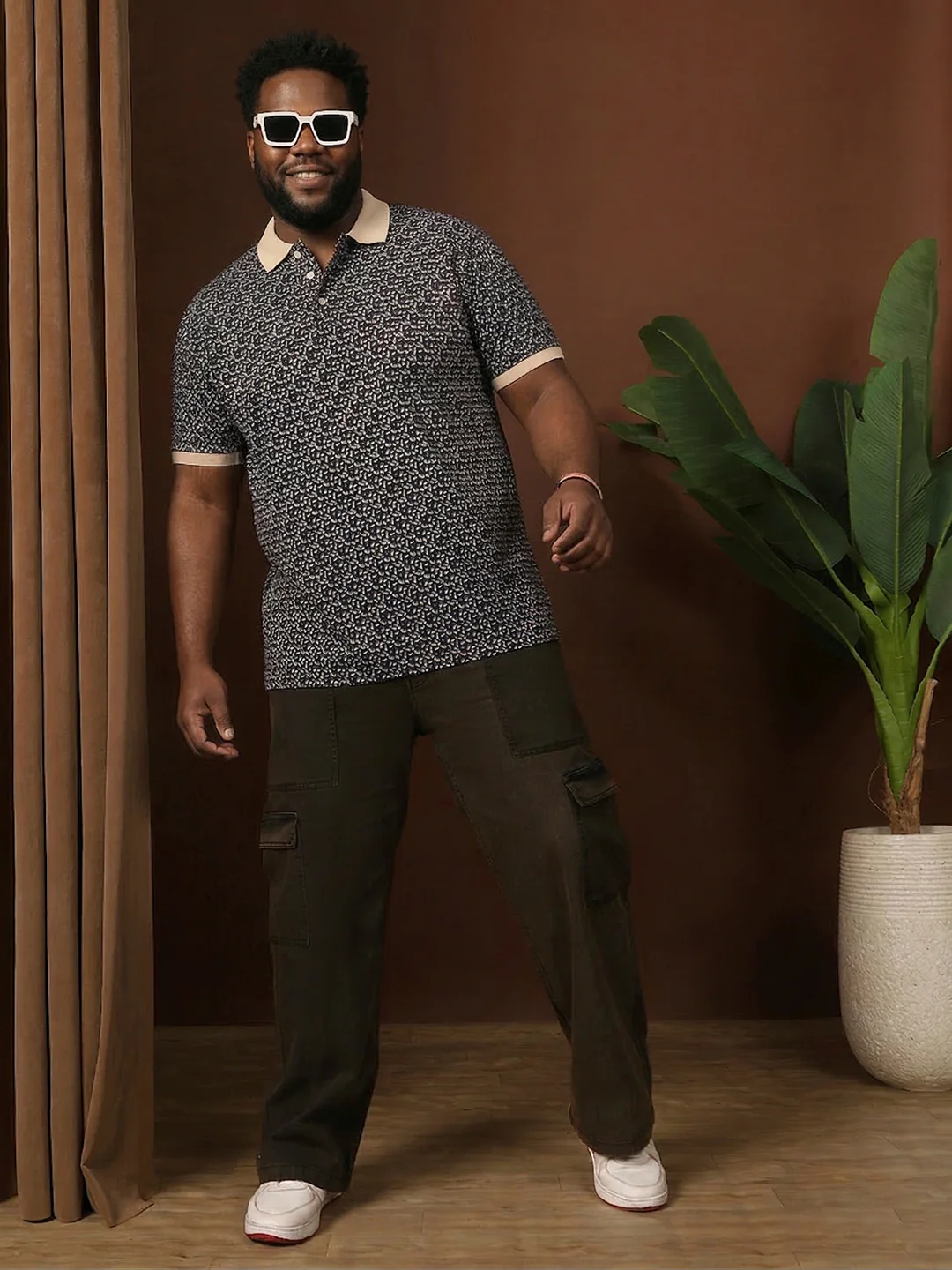 Men Plus Size Rustica Brown Solid Jeans - Image 8