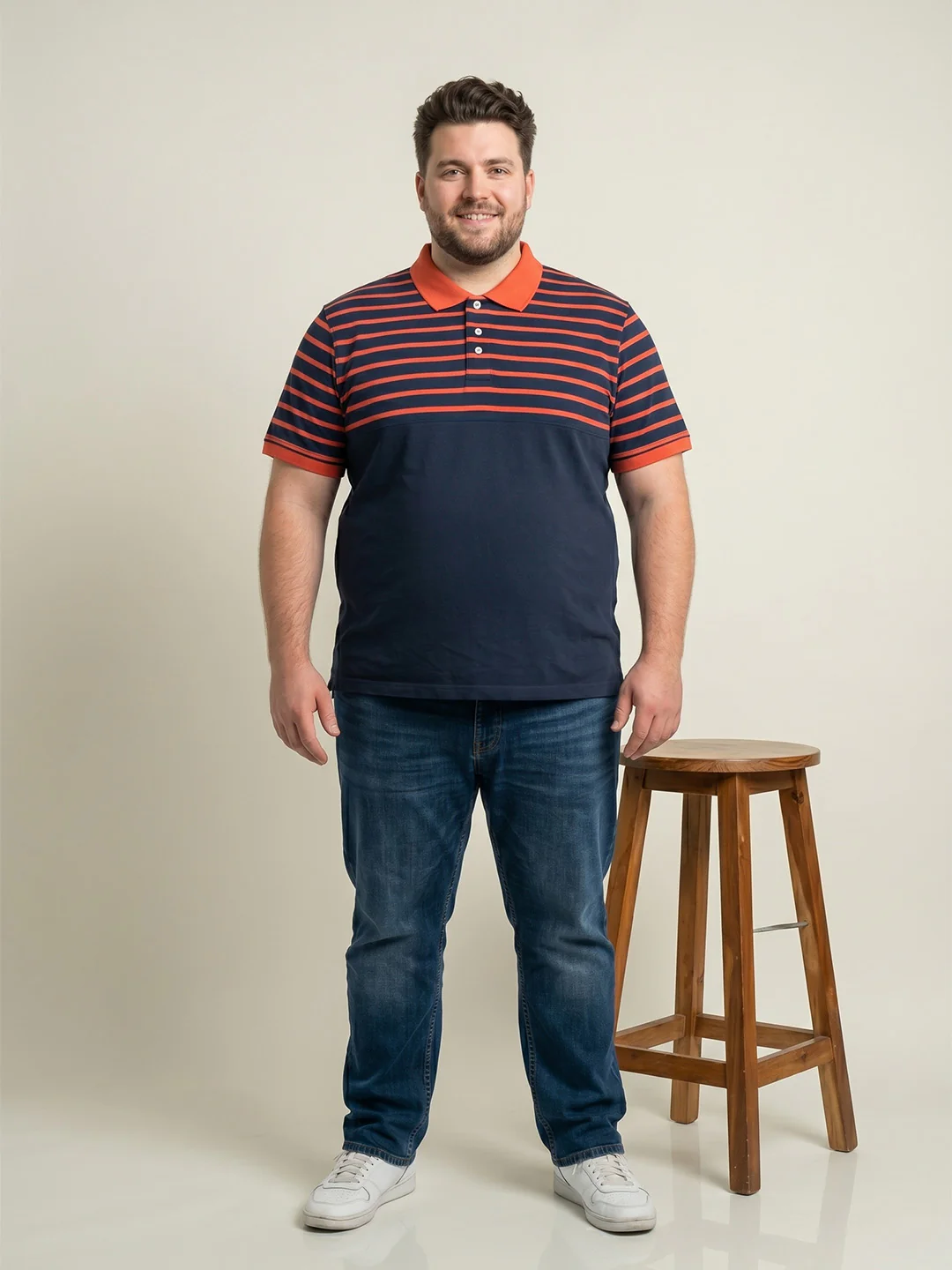 Men Plus Size Rutil Multi Colorblock Polo - Image 4