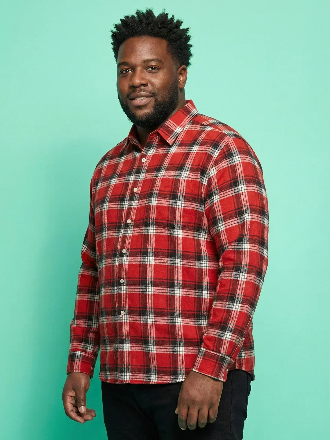 Men Plus Size Rux Multicolor Checkered Casual Shirt - Image 4