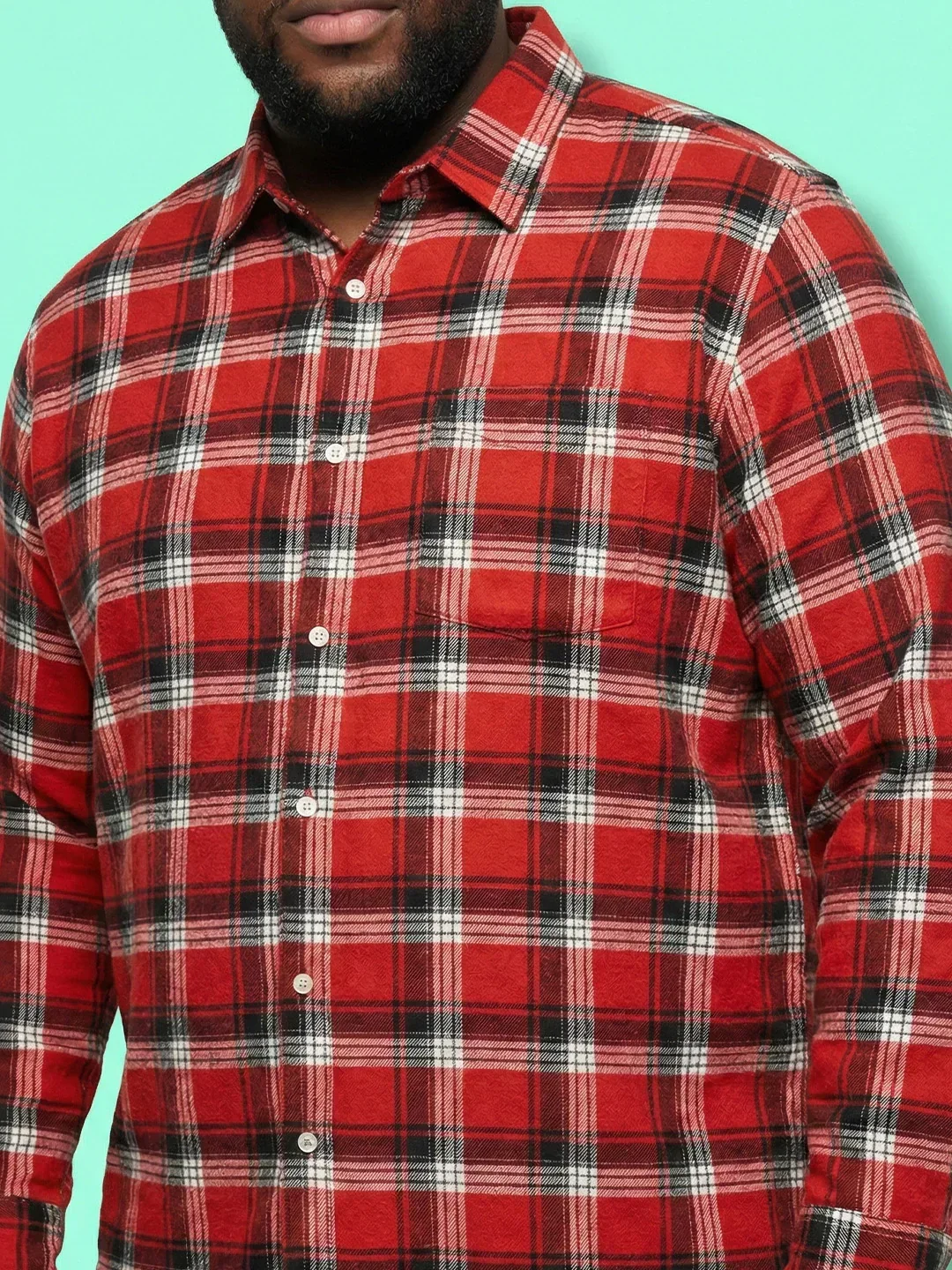 Men Plus Size Rux Multicolor Checkered Casual Shirt - Image 6
