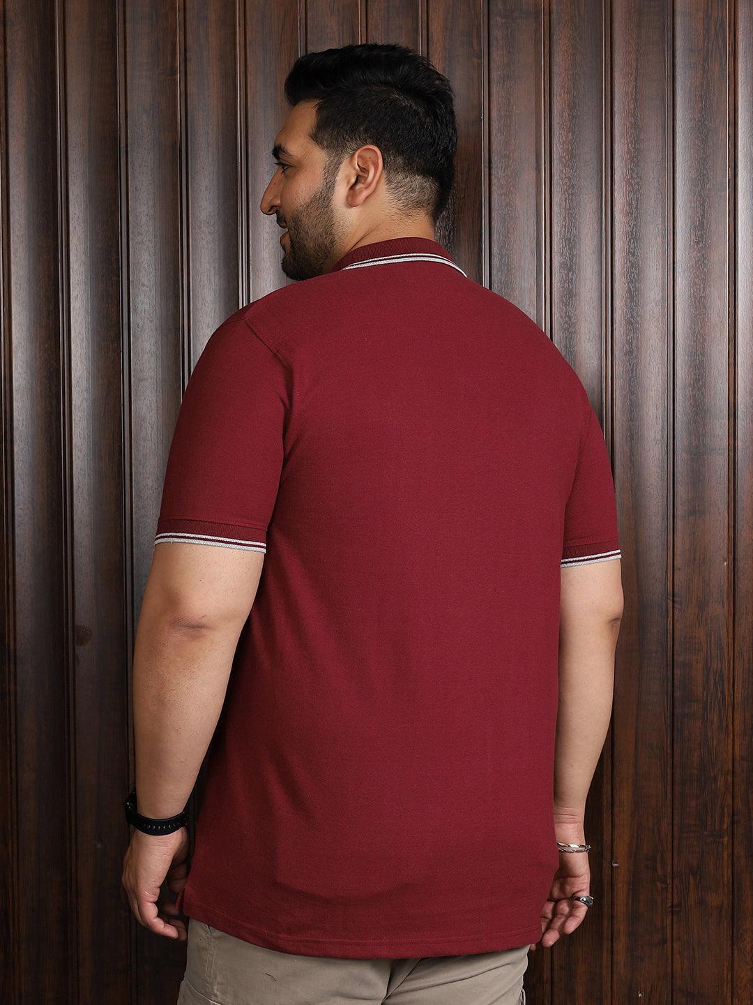 Men Plus Size Sailor Colorblock Polo Tshirt - Image 5