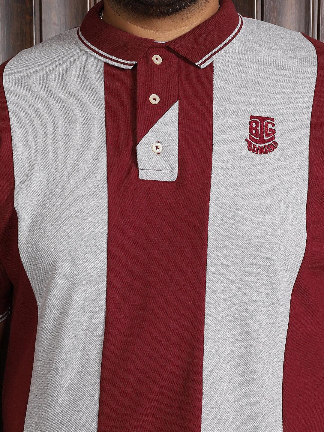 Men Plus Size Sailor Colorblock Polo Tshirt - Image 6