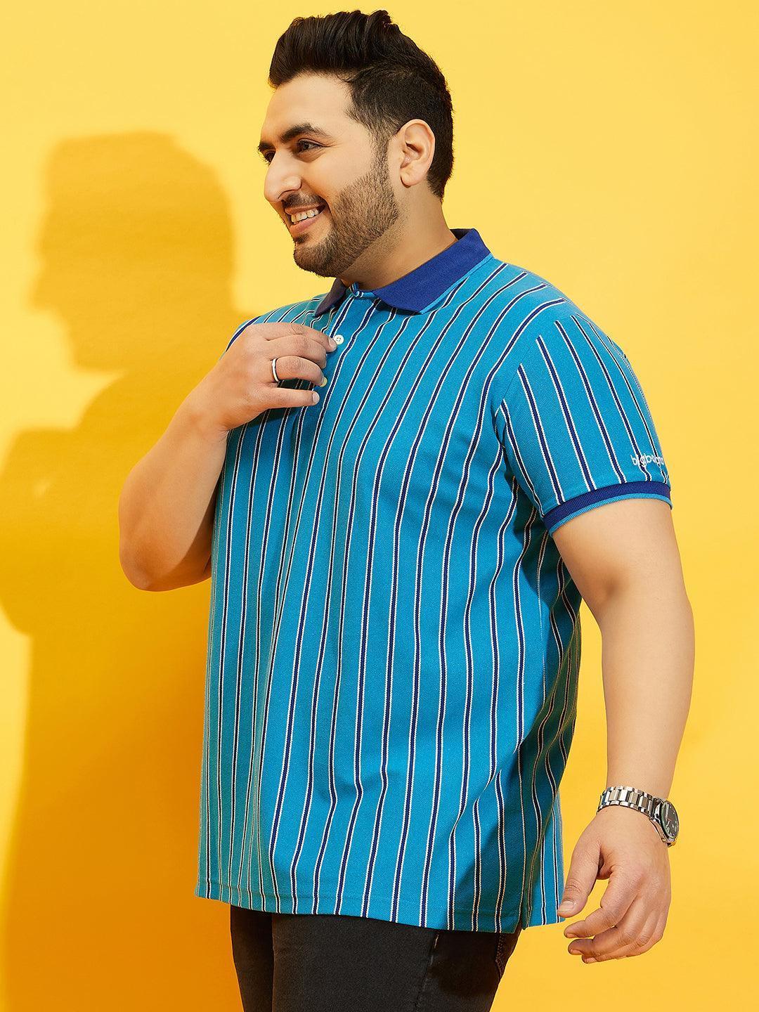 Men Plus Size Satordi Stripped Polo Tshirt - Image 3