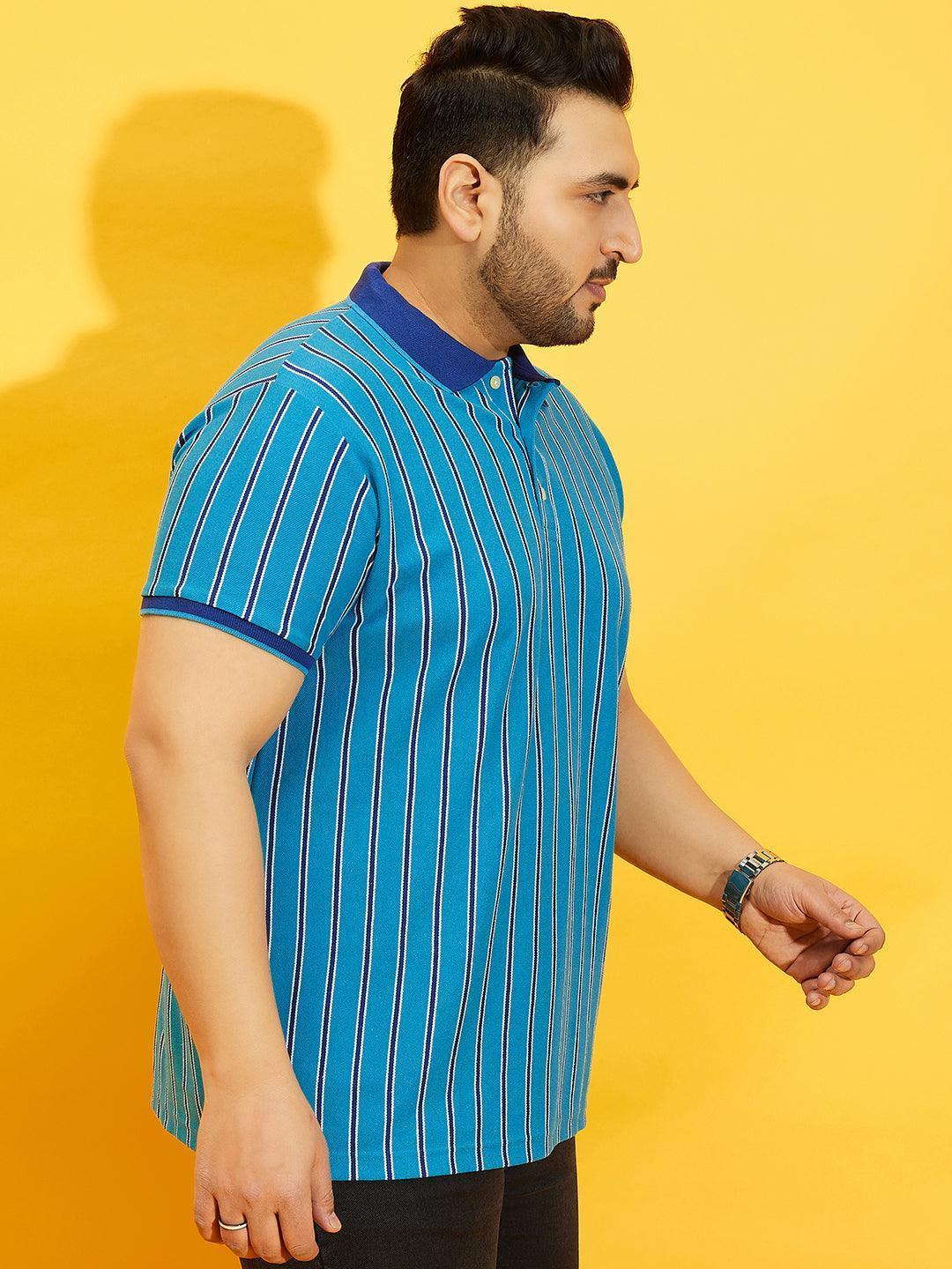 Men Plus Size Satordi Stripped Polo Tshirt - Image 4