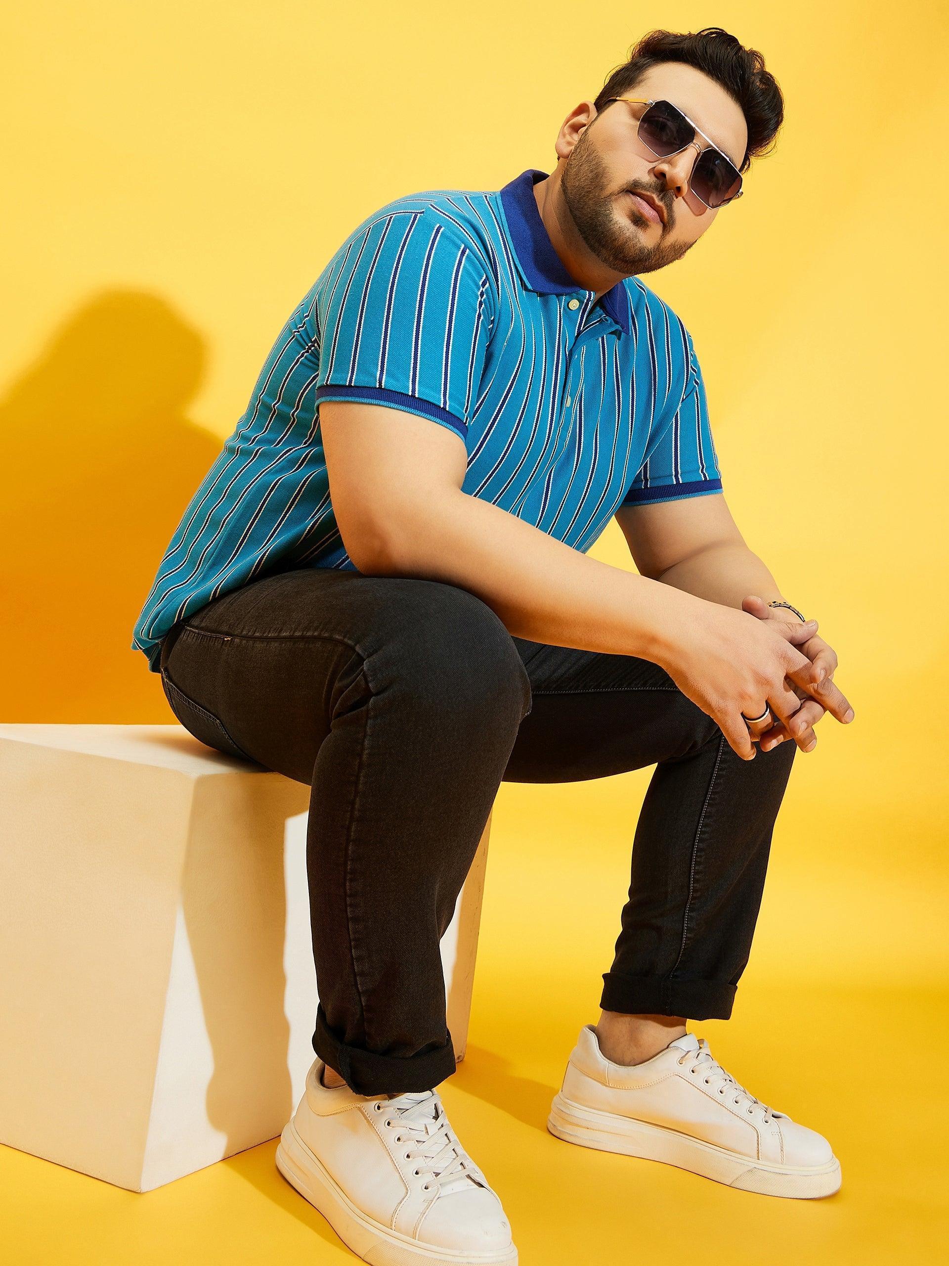 Men Plus Size Satordi Stripped Polo Tshirt - Image 6