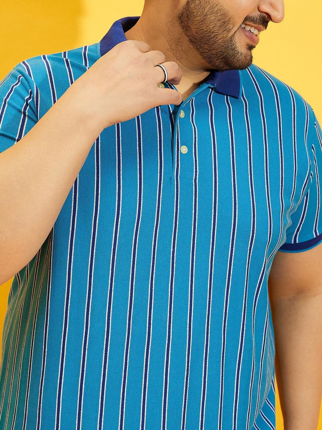 Men Plus Size Satordi Stripped Polo Tshirt - Image 7