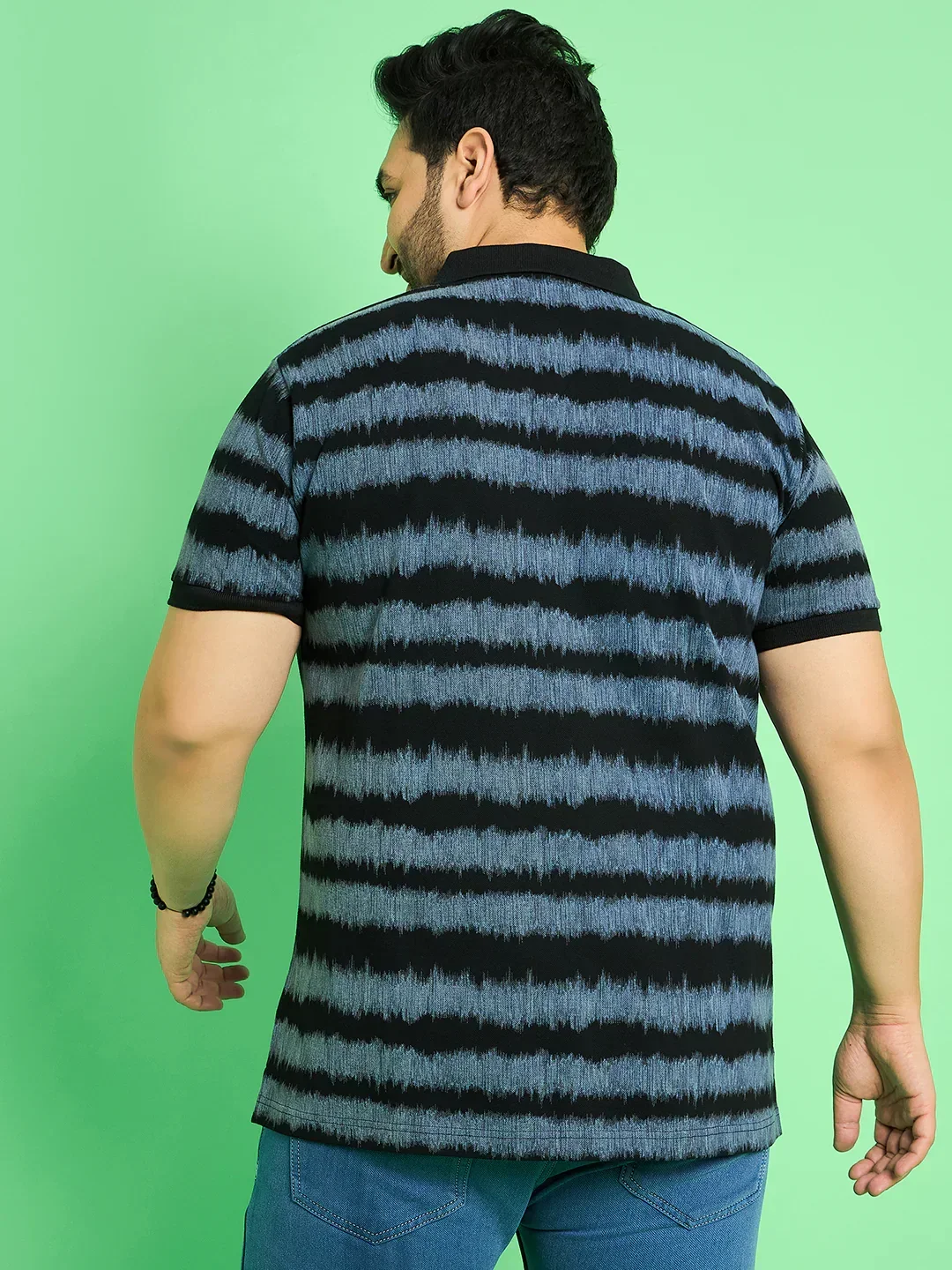 Men Plus Size Savnik Stripes Polo Tshirt - Image 5
