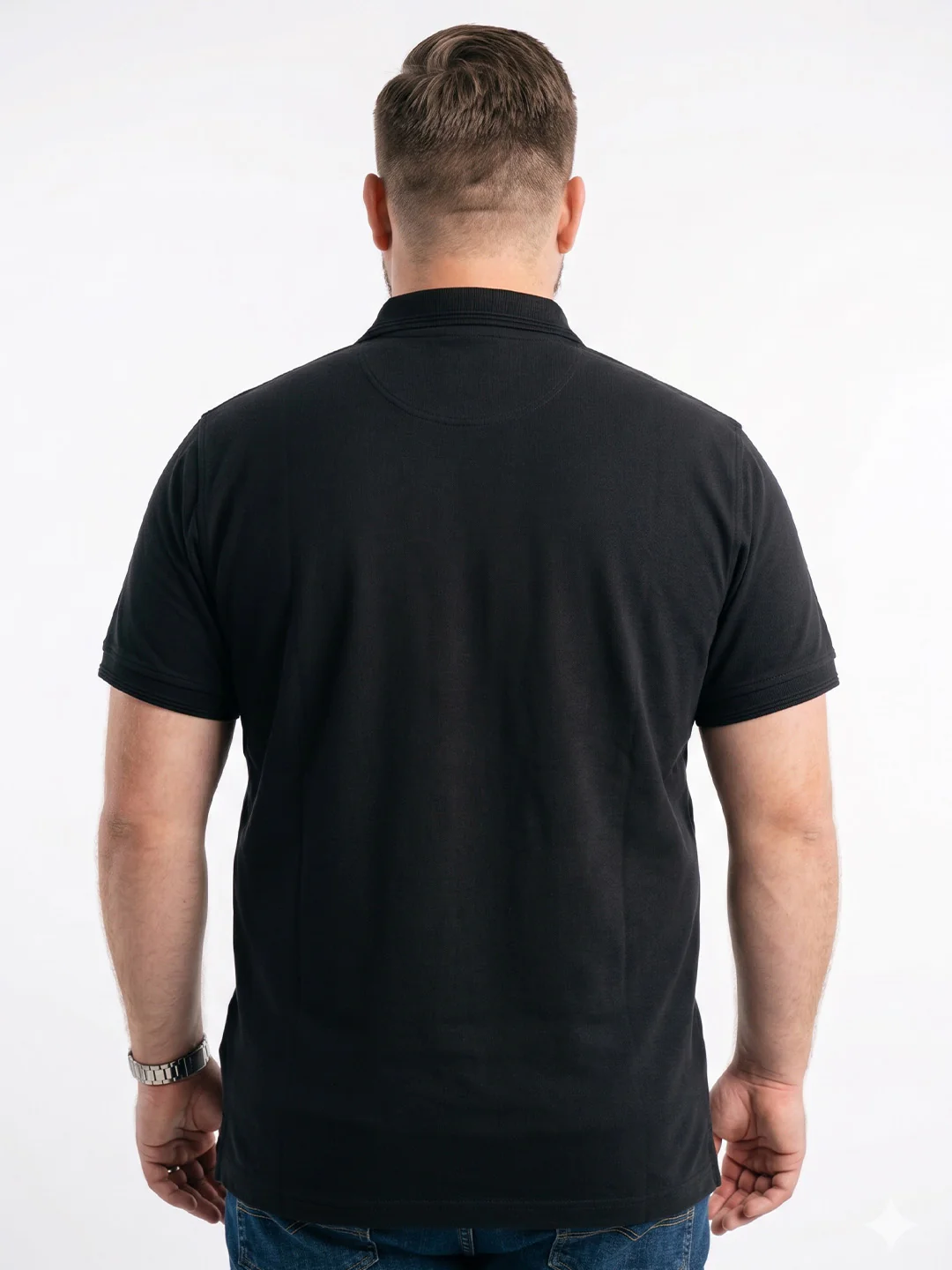 Men Plus Size Savra Black Printed Polo - Image 3